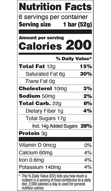 Baby Ruth Ice Cream 2fl oz nutrition facts