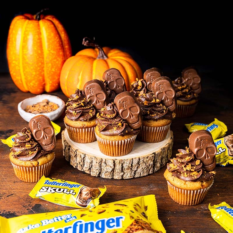 Small Batch Butterfinger Cupcakes