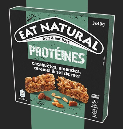 PROTEINES - cacahuètes, amandes, caramel & sel de mer