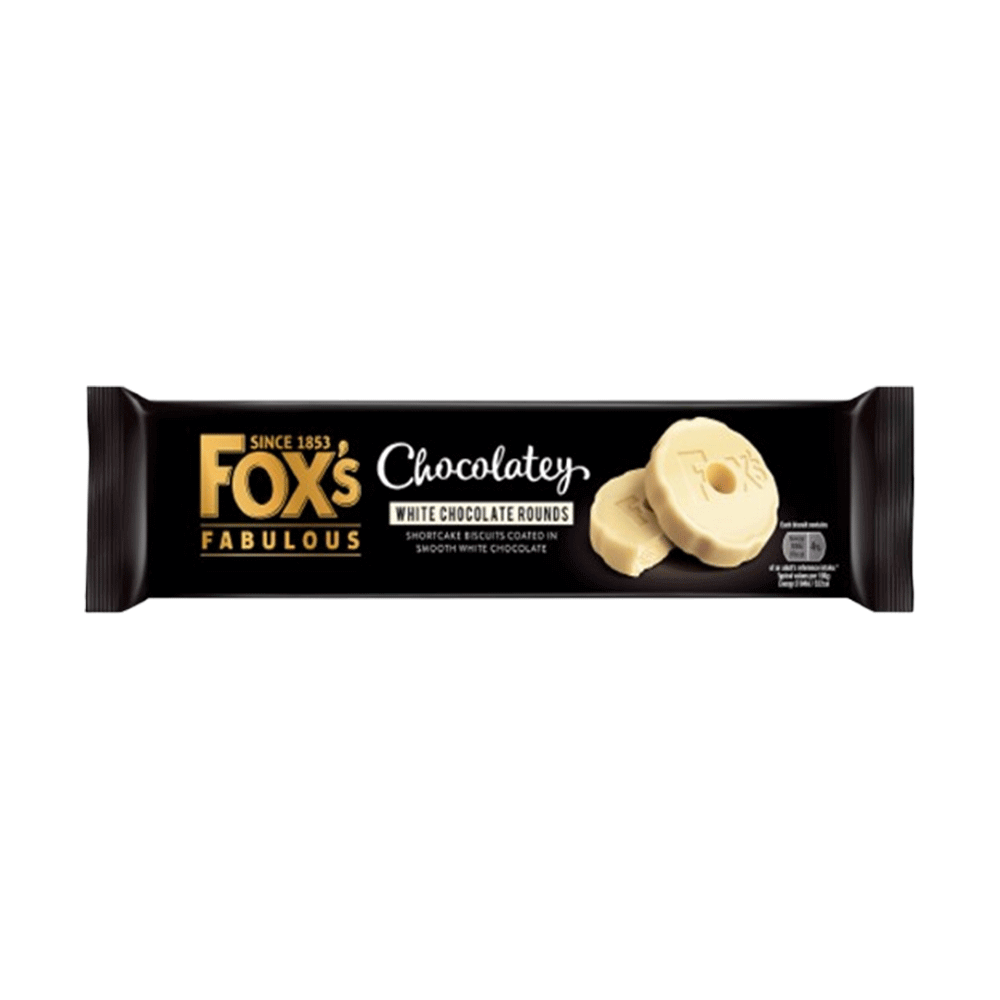 Packet of Fox's Chocolatey White Chocolate Rounds