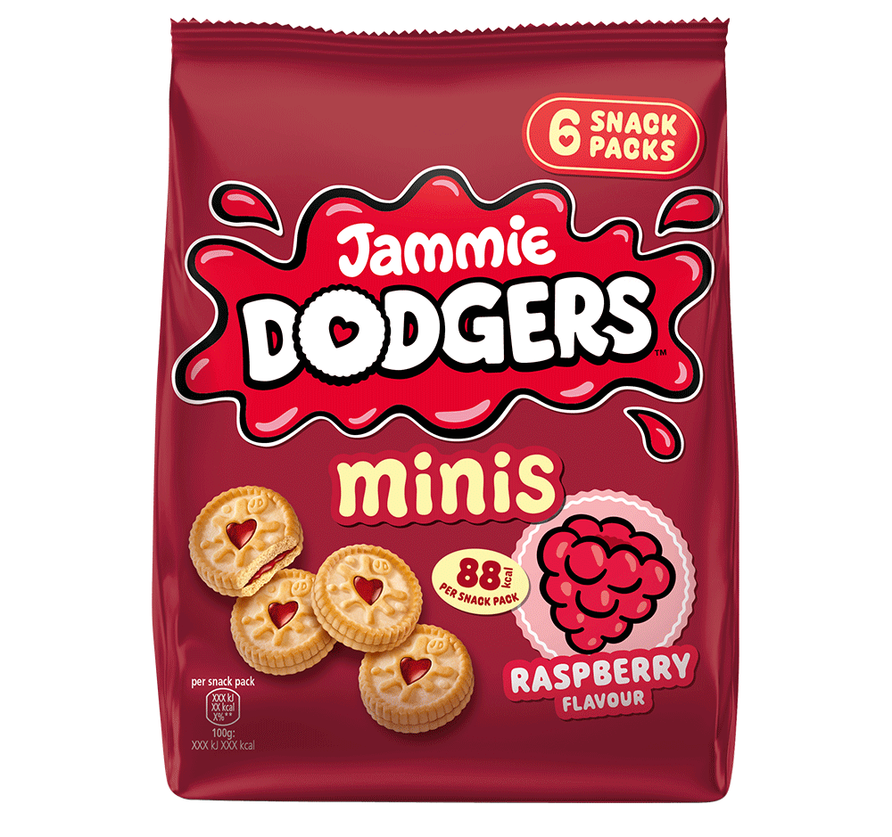 Packet of Jammie Dodgers Minis Raspberry Flavour
