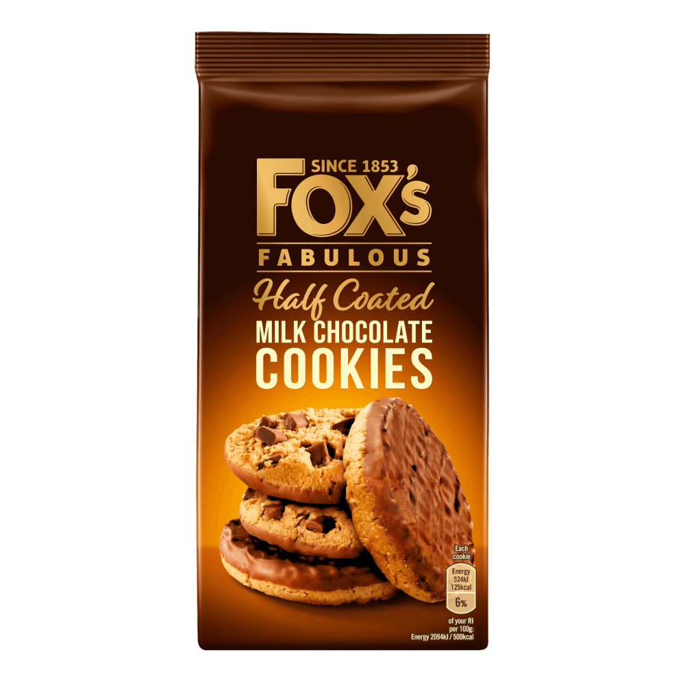Fox's fabulous half coated milk chocolate cookies