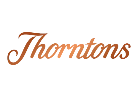 Thornton's logo in copper colour