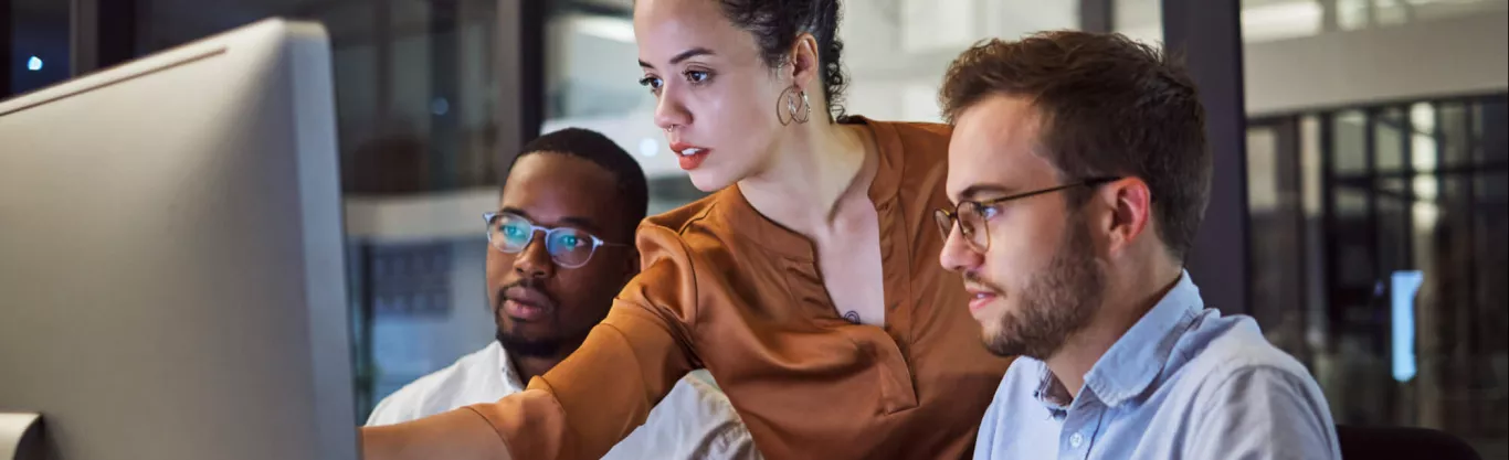 People working with the computer