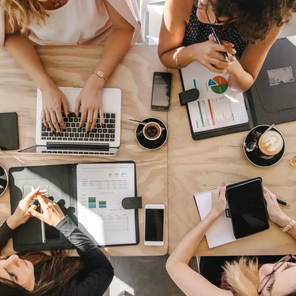 People during a meeting