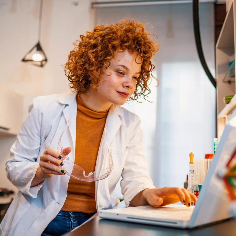 Young woman working in a laboratory