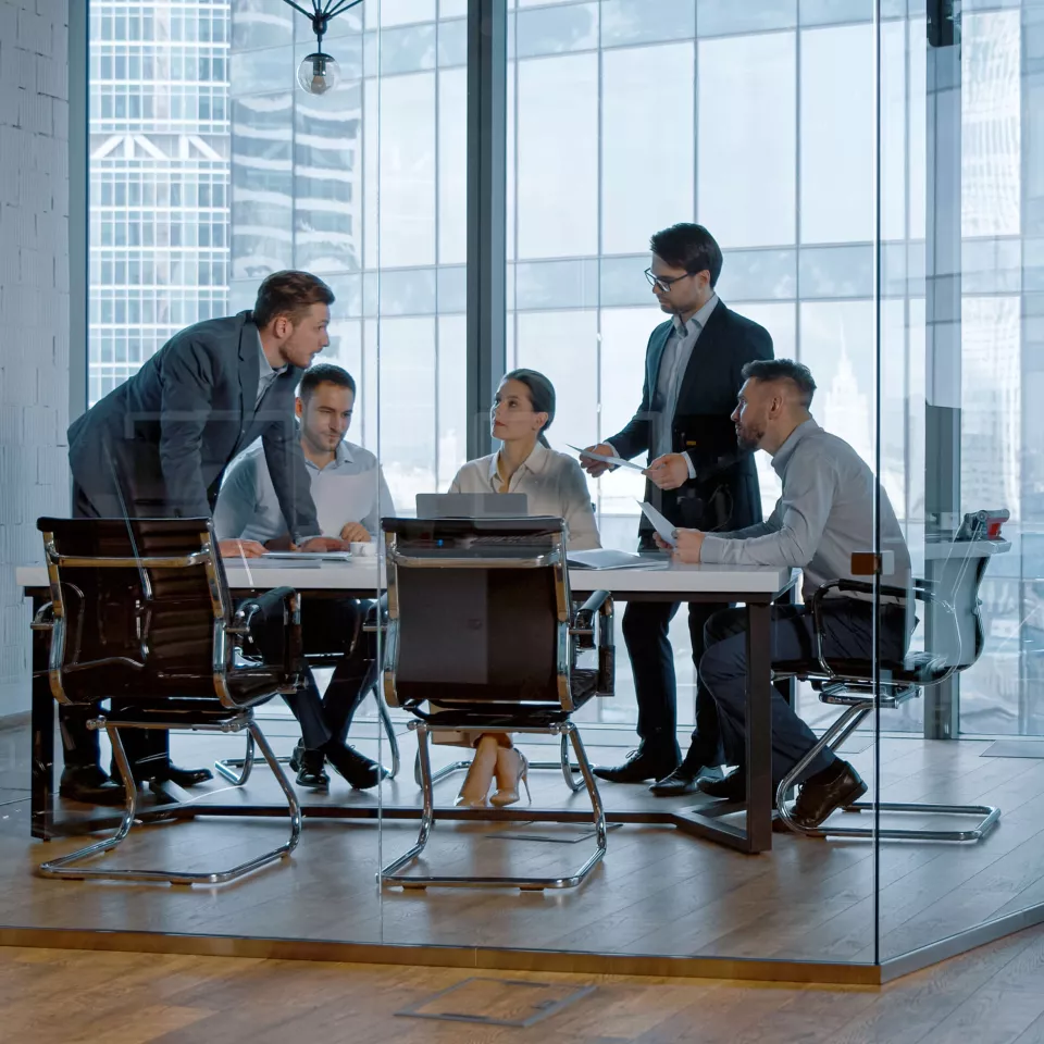 People in Ferrero during a meeting