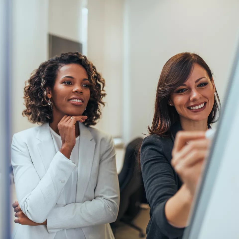 Two women in a meeting