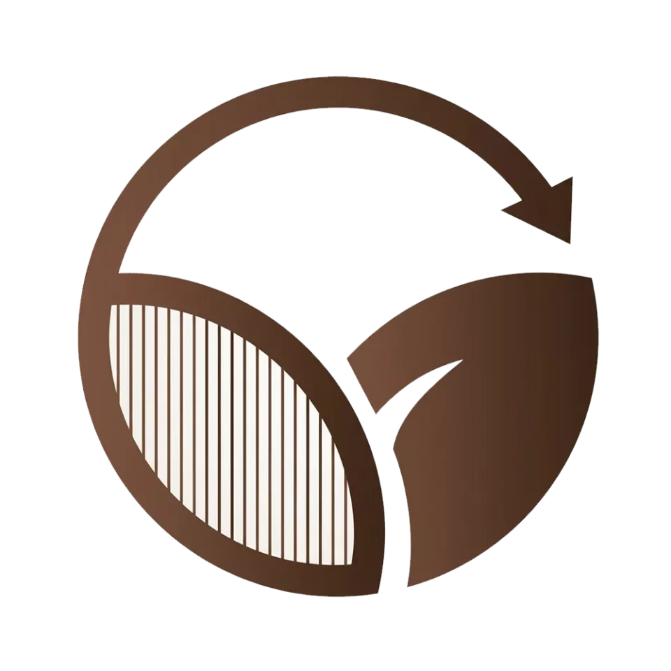 Outline of a circle with an arrow representing continuous commitment towards sustainability 