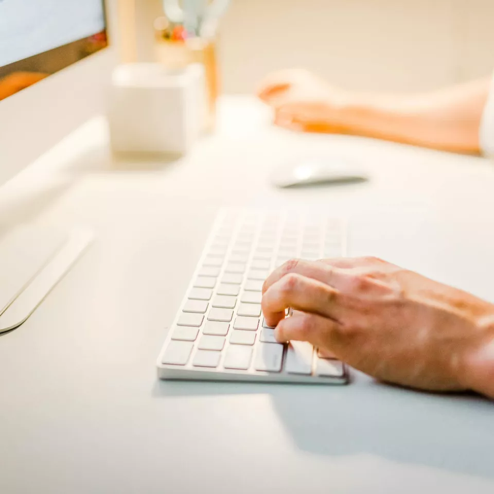 Man working with the PC