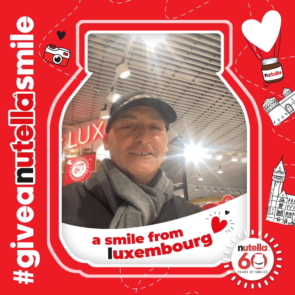 #giveanutellasmile, a smile from luxemburg, nutella 60 years of smiles