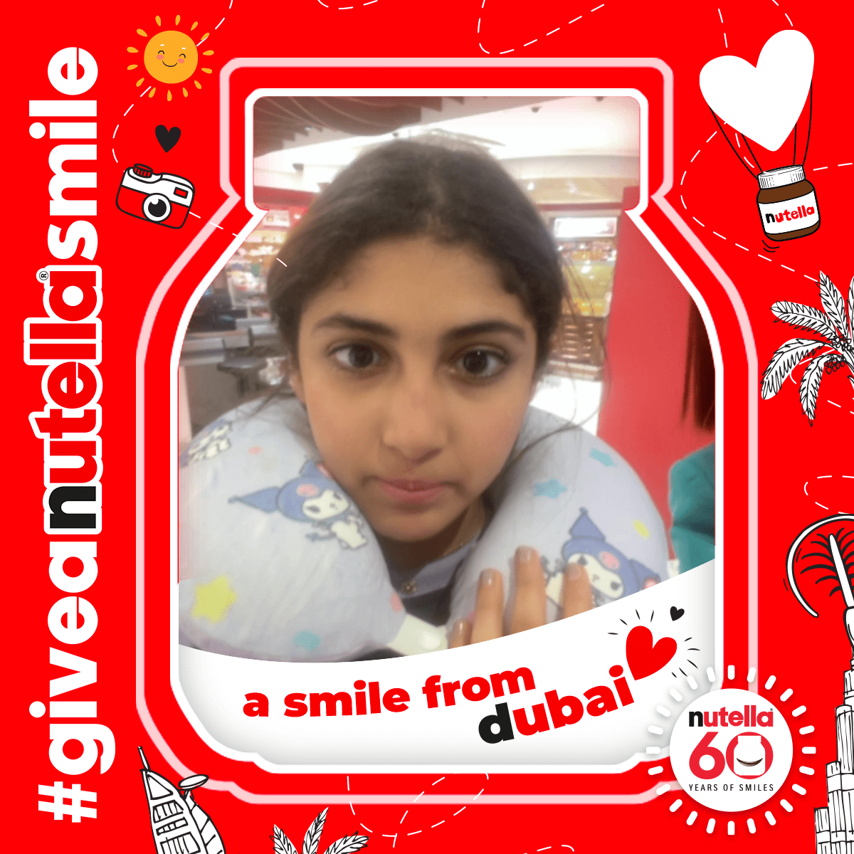 #giveanutellasmile, a smile from dubai, nutella 60 years of smiles