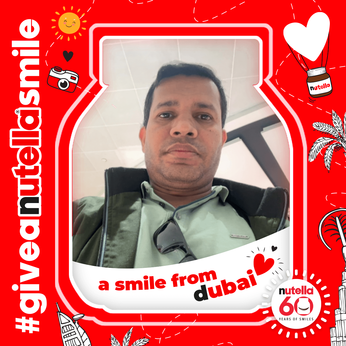 #giveanutellasmile, a smile from dubai, nutella 60 years of smiles