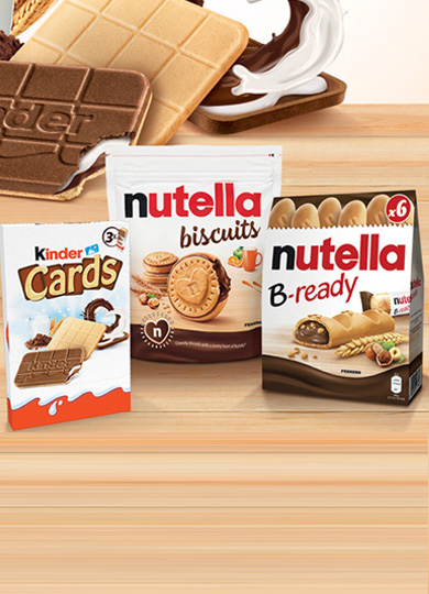 A selection of Ferrero biscuits.