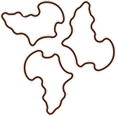 Abstract outline resembling interconnected continents.