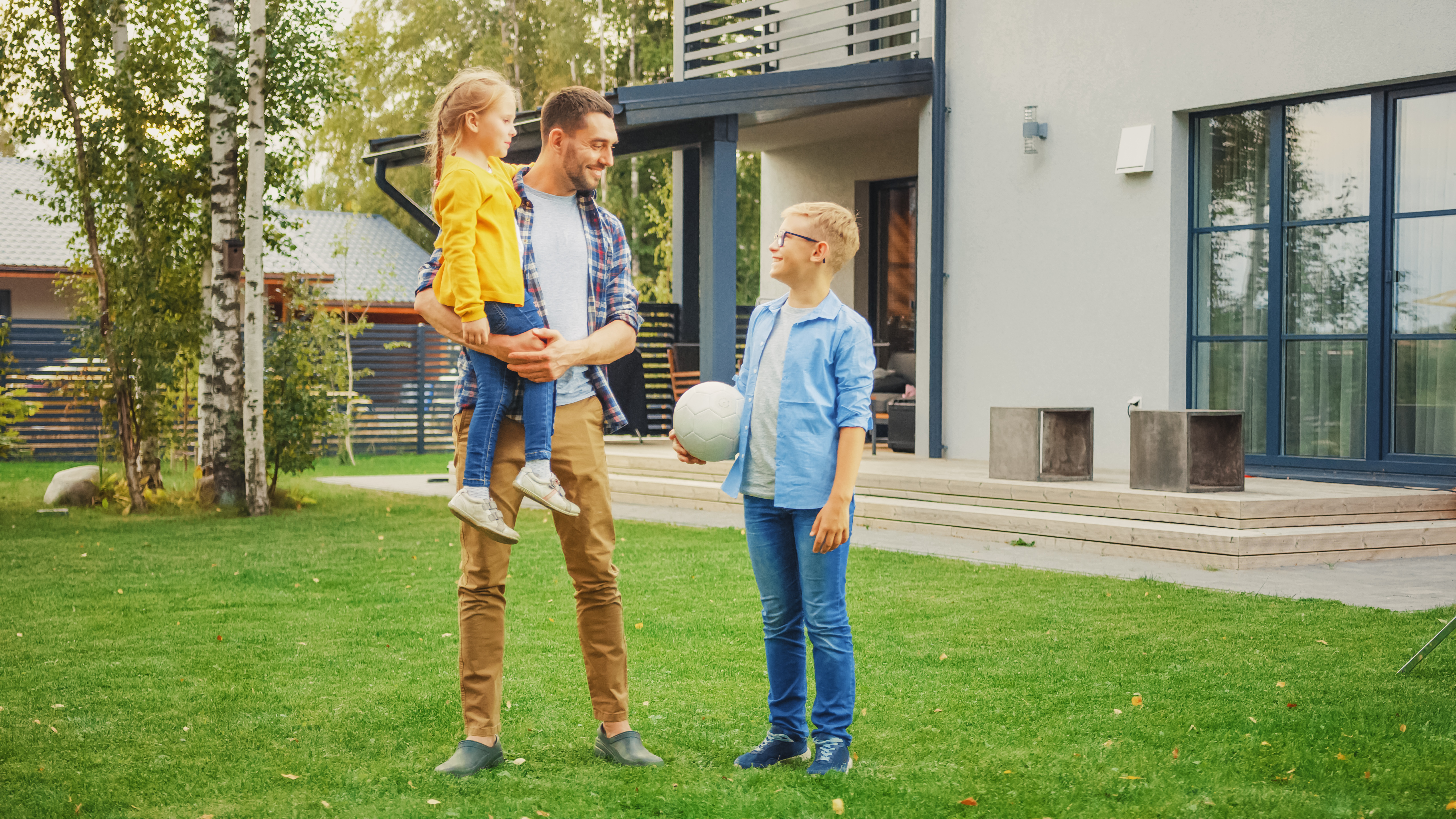 Family playing with ball