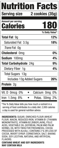 Keebler EL Fudge Double Stuffed Nutrition