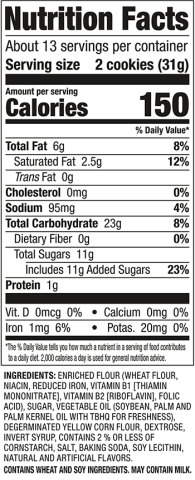 Keebler Vienna Fingers Nutrition