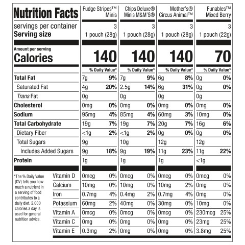 Keebler Sweet Treat Variety Pack Nutrition