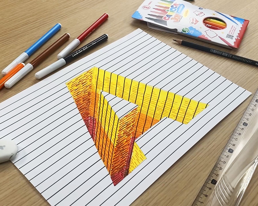 Una lettera tridimensionale