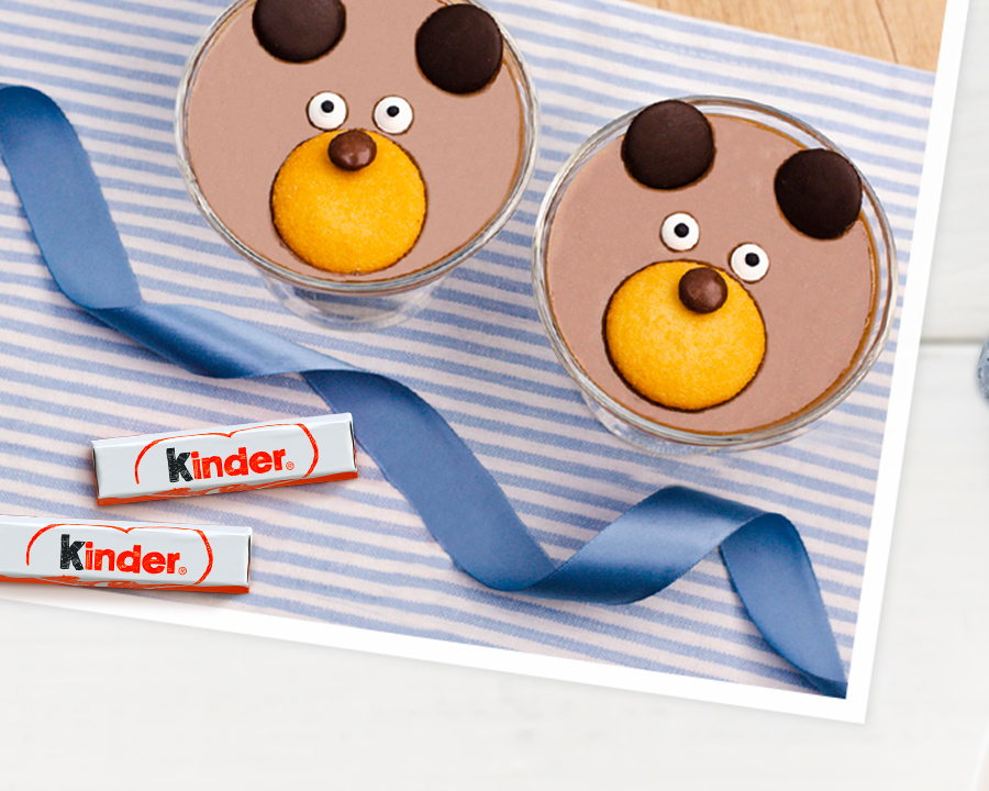 Divertenti orso-budini con Kinder Cioccolato