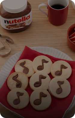 Biscoitos de Nota Musical com Nutella