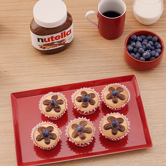 Cupcakes di Natale a Fiore con Nutella