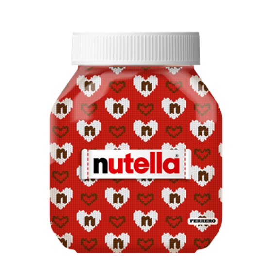 NUTELLA® 600 g - Świąteczny sleever z serduszkami